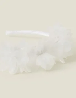 Accessorize Girls Corsage Flower Crown Headband Ivory