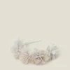 Accessorize Girls Corsage Flower Crown Headband Gold