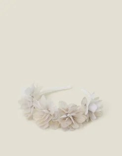 Accessorize Girls Corsage Flower Crown Headband Gold