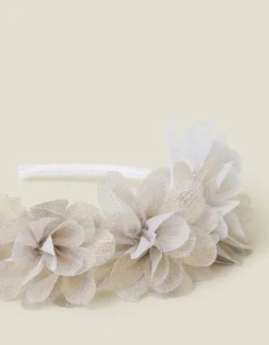 Accessorize Girls Corsage Flower Crown Headband Gold