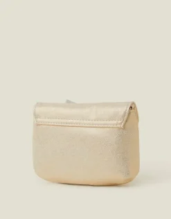 Accessorize Girls Diamante Bow Metallic Bag