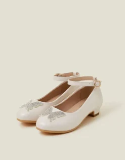 Accessorize Girls Diamante Butterfly Heels Gold