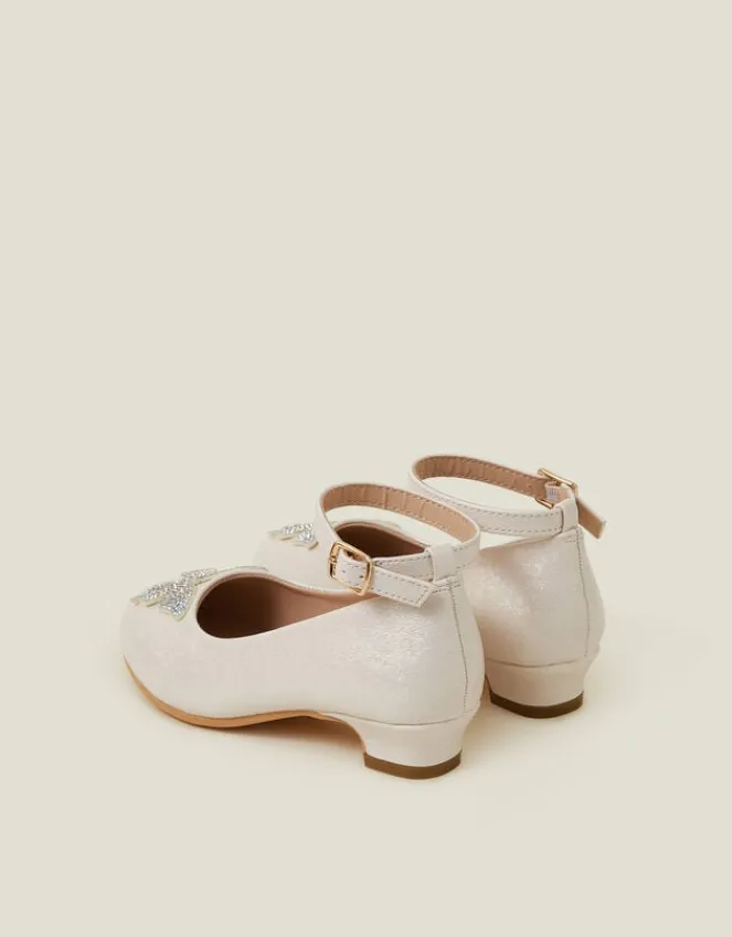 Accessorize Girls Diamante Butterfly Heels Gold