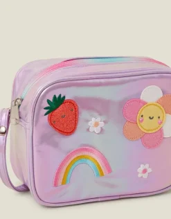 Accessorize Girls Embroidered Metallic Camera Bag