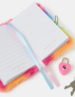 Accessorize Girls Faux Fur Bear Lockable Journal