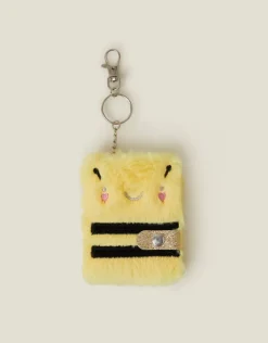 Accessorize Girls Faux Fur Bee Keychain Notebook