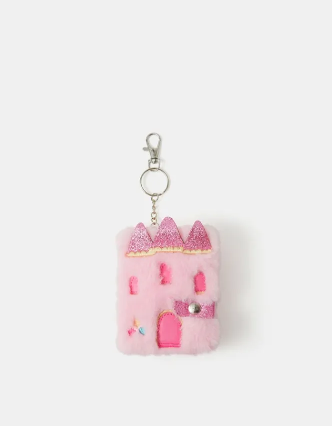 Accessorize Girls Faux Fur Castle Keychain Notebook