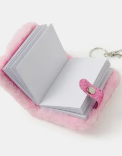 Accessorize Girls Faux Fur Castle Keychain Notebook