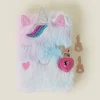 Accessorize Girls Faux Fur Unicorn Lockable Journal