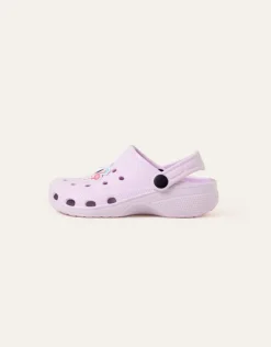 Accessorize Girls Flamingo Charm Clogs Purple