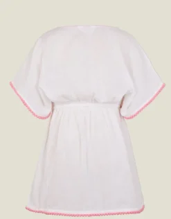 Accessorize Girls Floral Embroidered Kaftan White