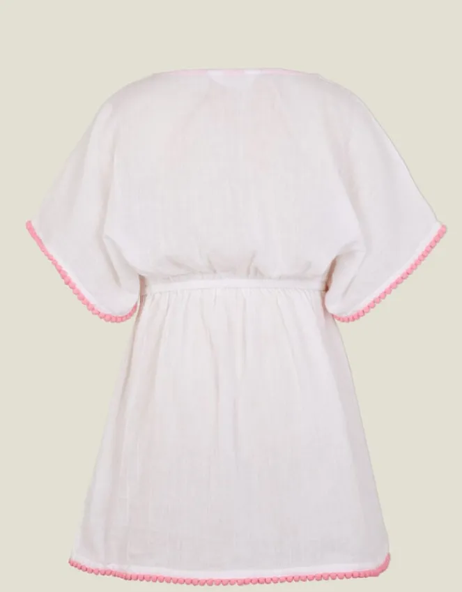 Accessorize Girls Floral Embroidered Kaftan White
