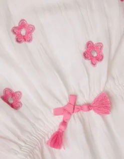 Accessorize Girls Floral Embroidered Kaftan White