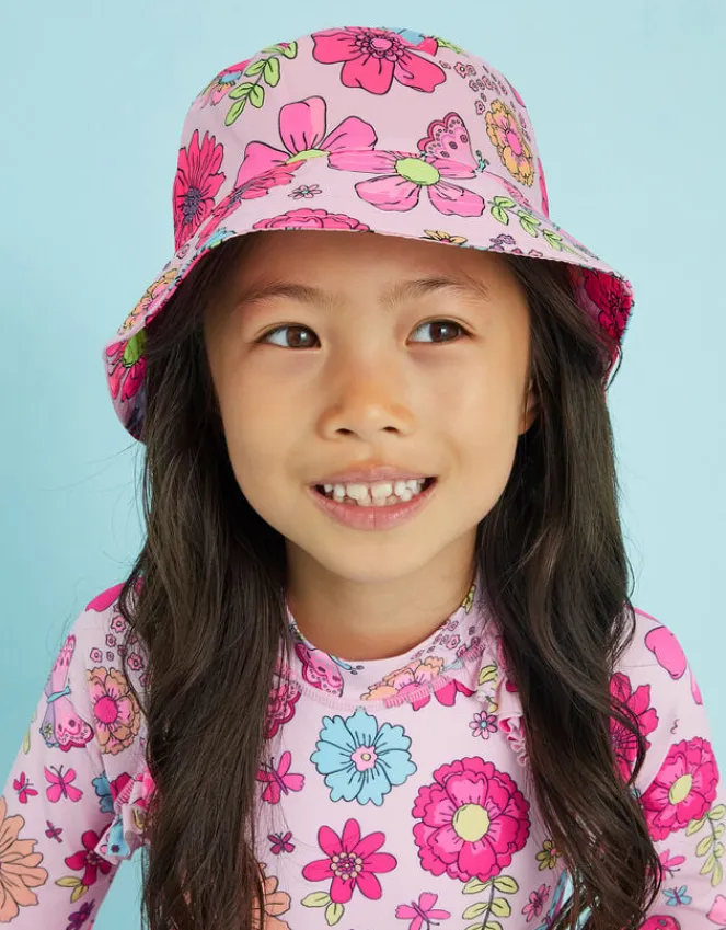 Accessorize Girls Floral Print Bucket Hat Multi
