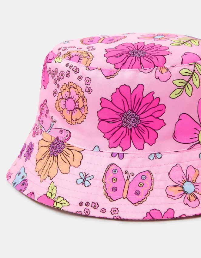 Accessorize Girls Floral Print Bucket Hat Multi