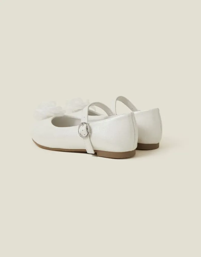 Accessorize Girls Flower Ballet Flats Ivory