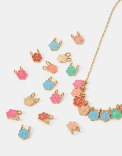 Accessorize Girls Flower Make Your Own Letter Necklace Multi