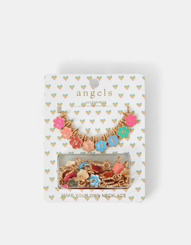 Accessorize Girls Flower Make Your Own Letter Necklace Multi