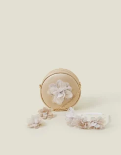 Accessorize Girls Flower Round Bag and Hair Set