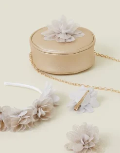 Accessorize Girls Flower Round Bag and Hair Set