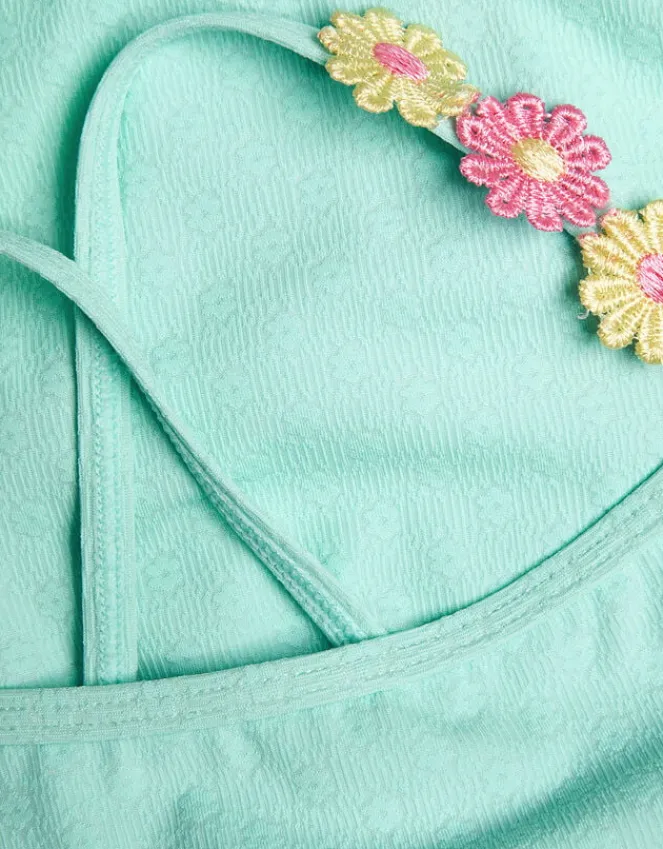Accessorize Girls Flower Strap Swimsuit Blue