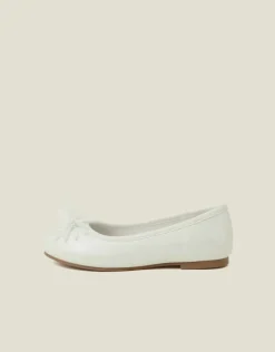 Accessorize Girls Flower Toe Ballet Flats Ivory