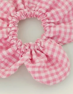 Accessorize Girls Gingham Flower Hair Scrunchie