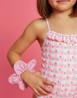 Accessorize Girls Gingham Flower Hair Scrunchie