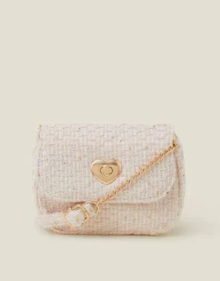 Accessorize Girls Heart Lock Tweed Bag