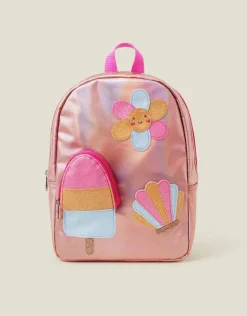 Accessorize Girls Ice Cream Pocket Metallic Backpack