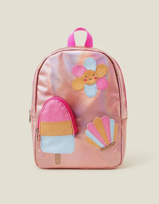Accessorize Girls Ice Cream Pocket Metallic Backpack