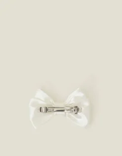 Accessorize Girls Large Pearl Bow Barrette Hair Clip