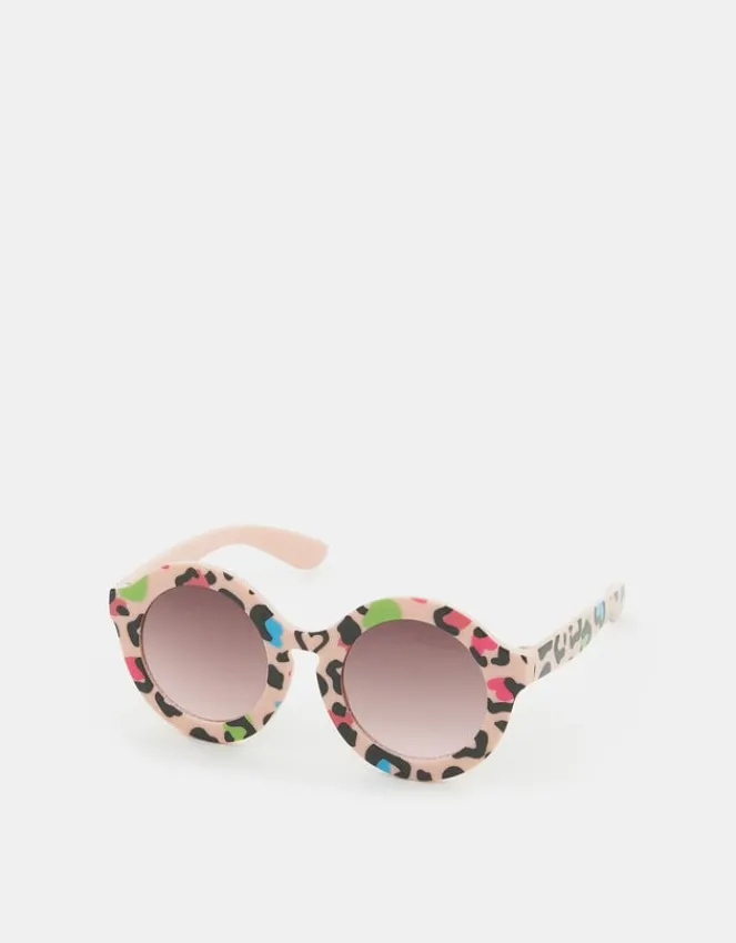 Accessorize Girls Leopard Print Round Sunglasses