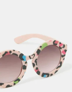 Accessorize Girls Leopard Print Round Sunglasses
