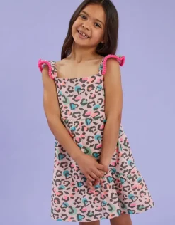 Accessorize Girls Leopard Print Sun Dress Multi