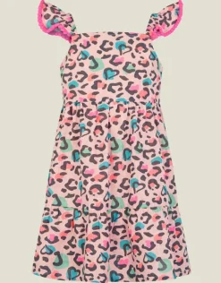 Accessorize Girls Leopard Print Sun Dress Multi