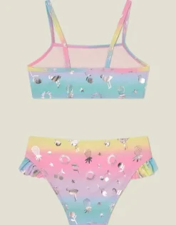 Accessorize Girls Ombre Foil Print Bikini Set Multi