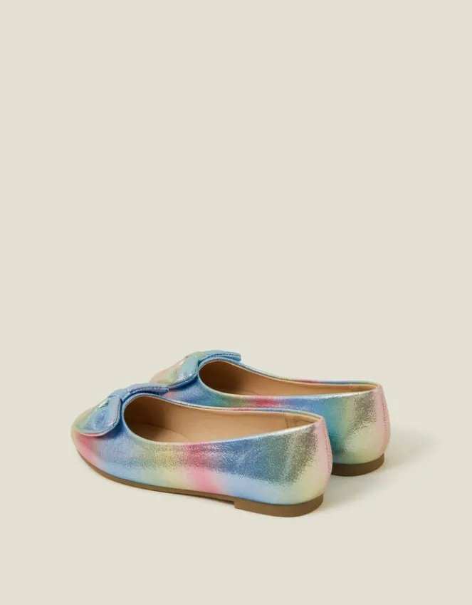 Accessorize Girls Ombre Metallic Ballet Flats Multi