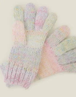Accessorize Girls Ombre Rainbow Gloves Multi