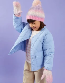 Accessorize Girls Ombre Sequin Mittens Purple