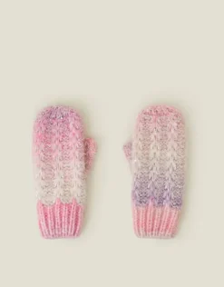 Accessorize Girls Ombre Sequin Mittens Purple