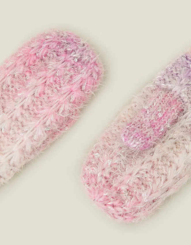 Accessorize Girls Ombre Sequin Mittens Purple