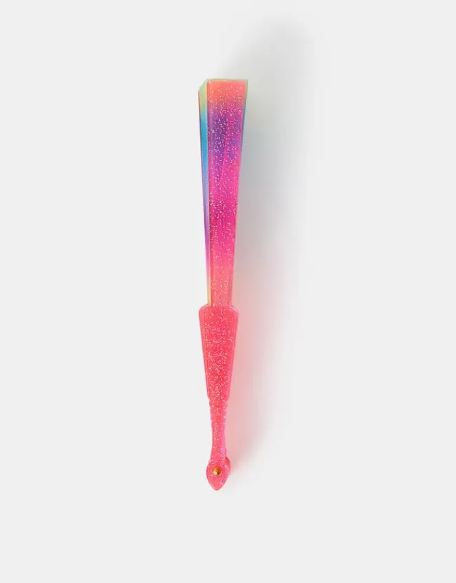 Accessorize Girls Ombré Glitter Foldable Fan