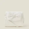Accessorize Girls Patent Diamante Bow Bag Ivory