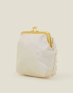 Accessorize Girls Pearl Flower Clip Frame Mini Bag