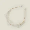 Accessorize Girls Pearly Flower Metal Headband Pink
