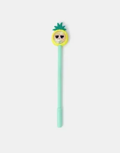 Accessorize Girls Pineapple Topper Pen Yellow