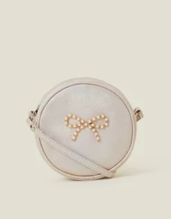 Accessorize Girls Round Pearl Bow Bag