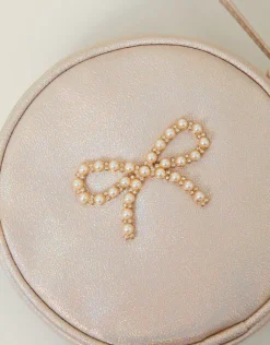 Accessorize Girls Round Pearl Bow Bag