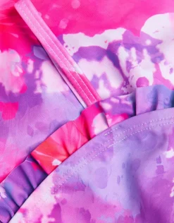 Accessorize Girls Ruffle Tie Dye Swimsuit Multi